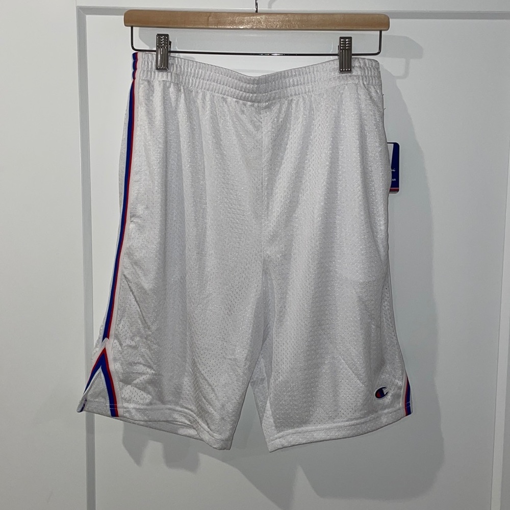 NWT Champion White Mesh Shorts with Side Detailing